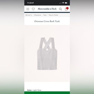 NWT light grey/blue cross back cropped tank